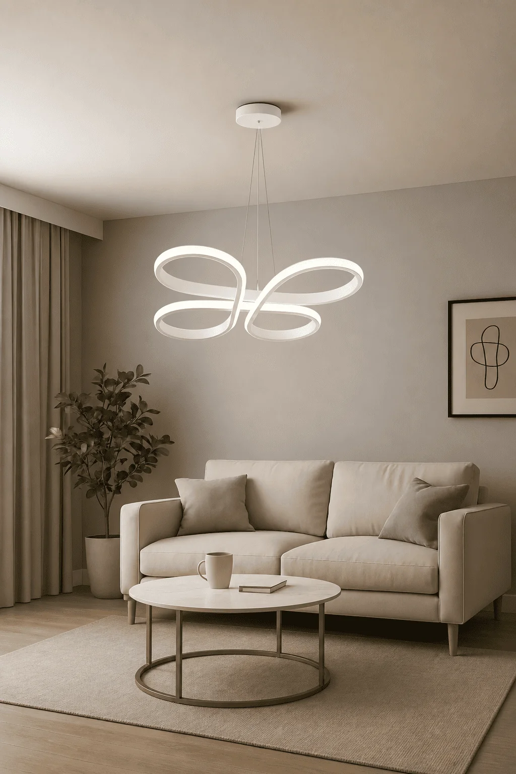 Bohem Beyaz Beyaz Ledli Sarkıt Modern Led Avize