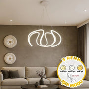 Petra Beyaz 3 Renk Ledli Sarkık Ledli Avize Modern Led Avize-Büyük Boy