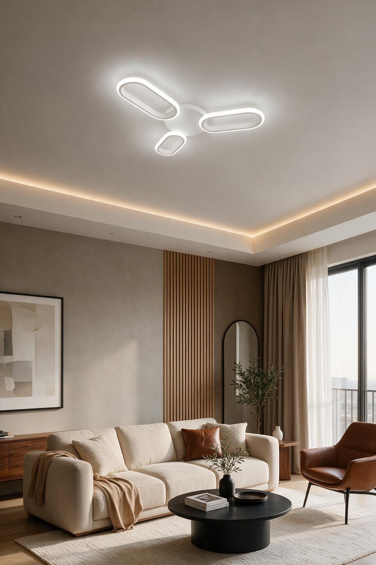 Hermes Beyaz 3'Lü Modern Ultra Power Beyaz Ledli 3'Lü Plafonyer Ledli Avize