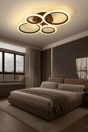 MS38005-4 Modern 3 Renk Ledli Siyah Plafonyer Lüks  4'lü Ledli Avize