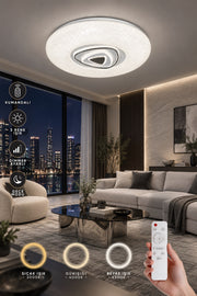 Bermuda Krom Uzaktan Kumandalı 3 Renk 40 cm Led Avize