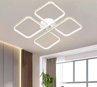 Riva Beyaz Gold Çizgili 3 Renk Plafonyer  Led Avize
