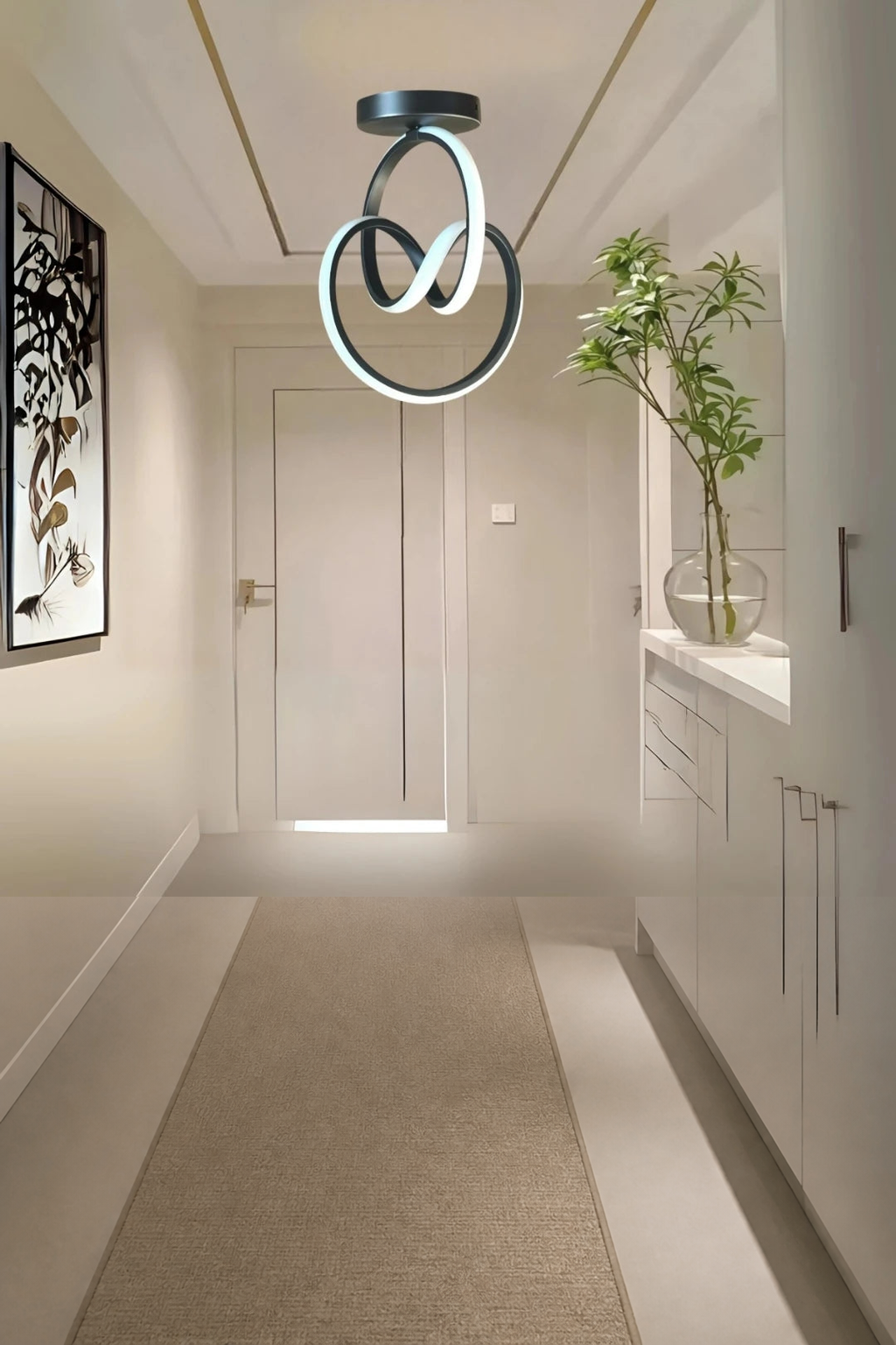 Trend Siyah Plafonyer Ultra Power Beyaz Ledli Avize