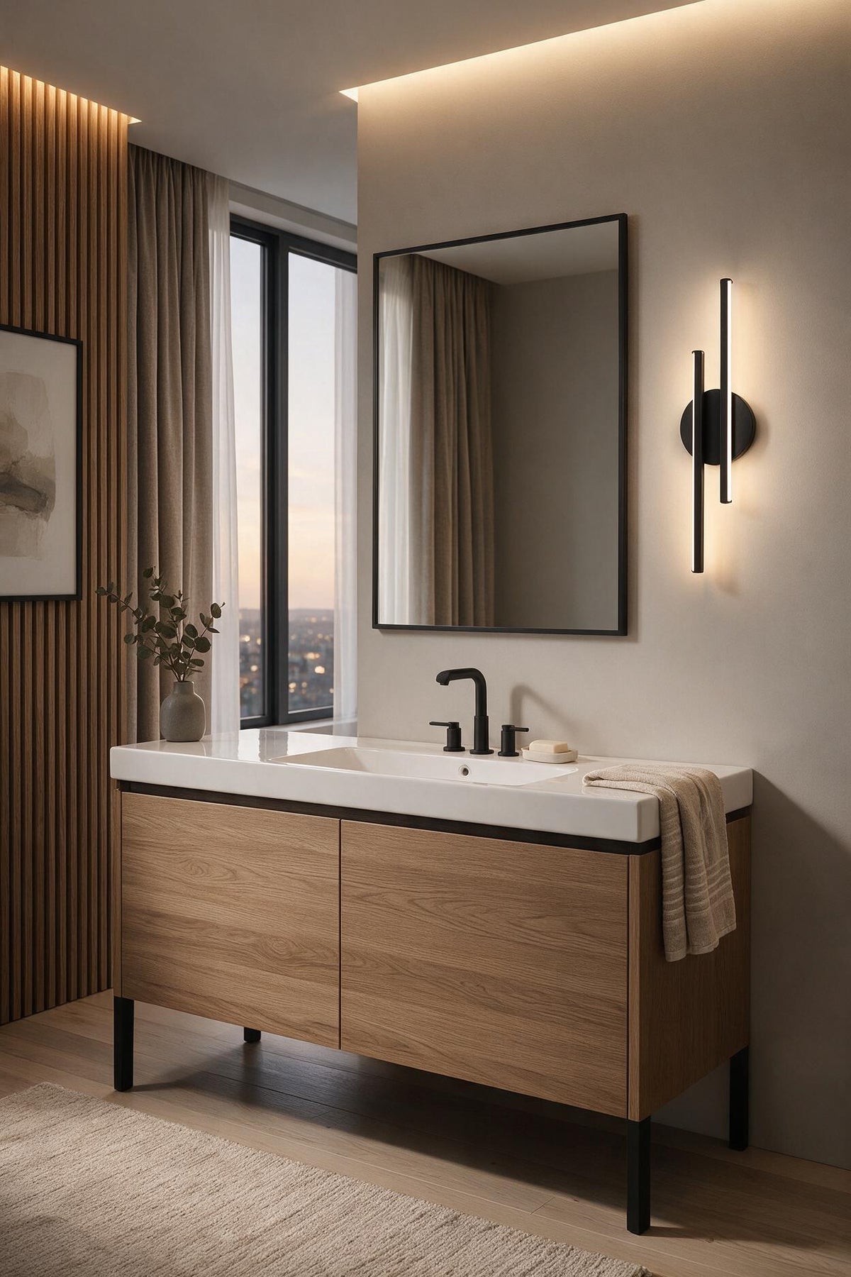 Ada Modern Siyah Dekoratif Günışığı Ledli Aplik