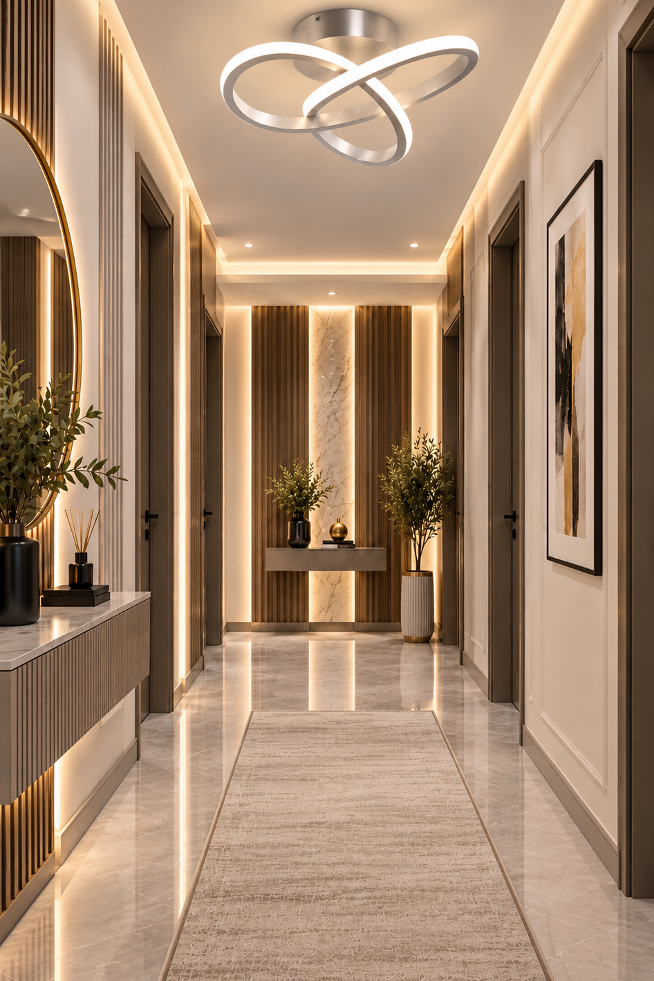 Elagans Gri Modern Ultra Power Beyaz Ledli Plafonyer Tekli Ledli Avize