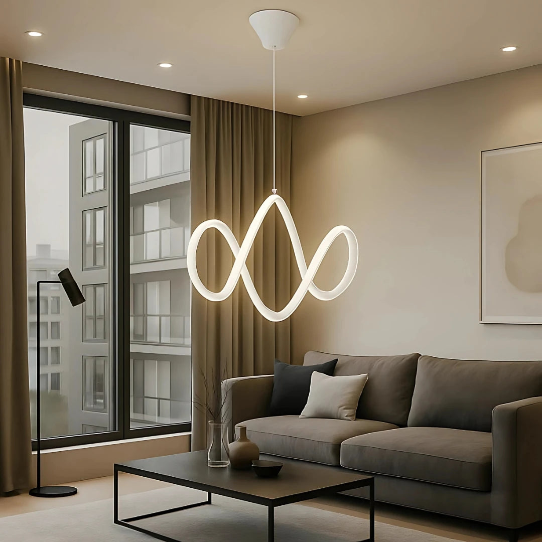 Dolce Modern Beyaz Sarkık Ultra Power Beyaz Ledli Avize