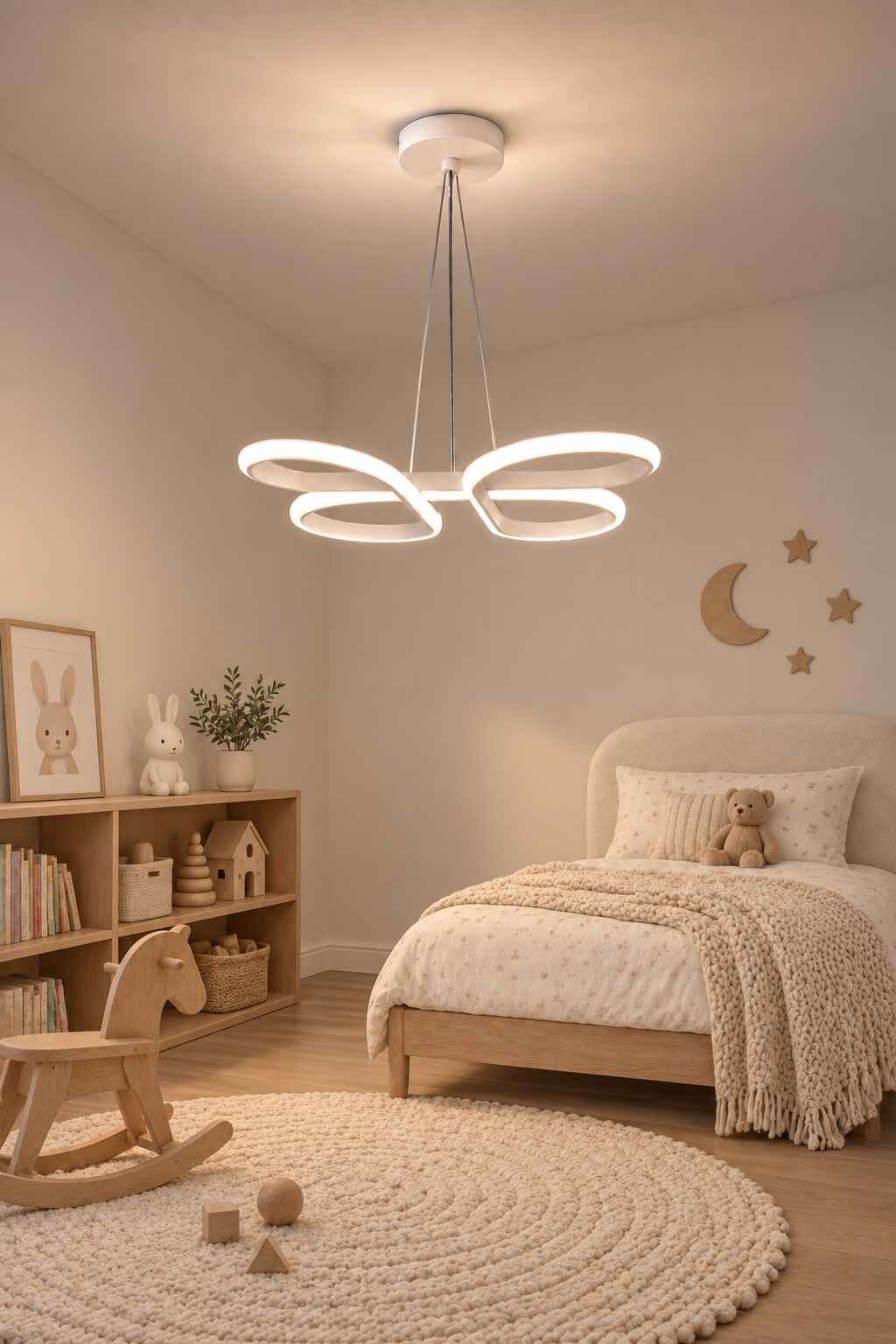 Bohem Beyaz Sarkık 3 Renk Ledli Avize Modern Led Avize