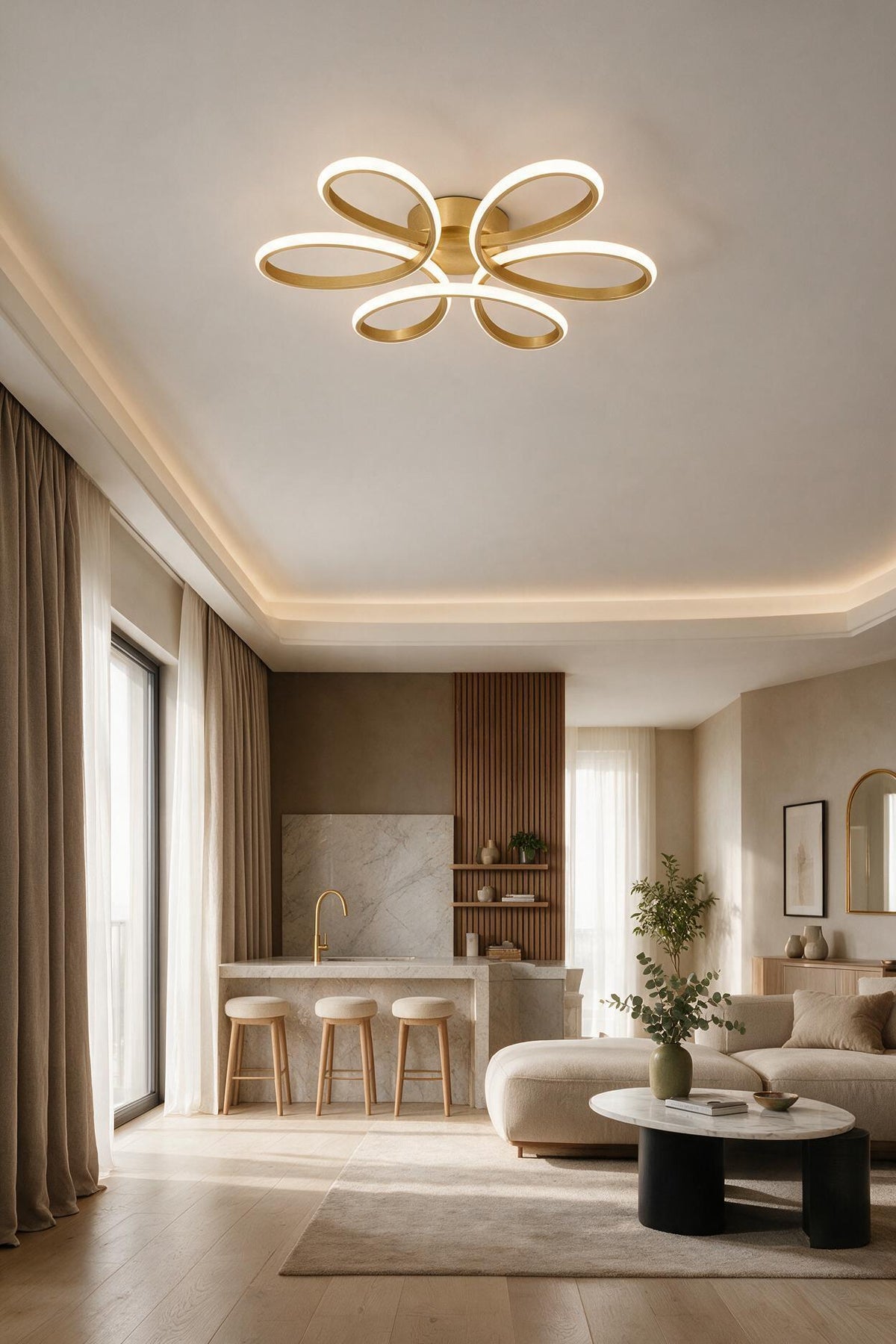 Linup Modern Eskitme Plafonyer Tavana Sıfır Beyaz Işık Salon Mutfak Yatak Odası Led Avize