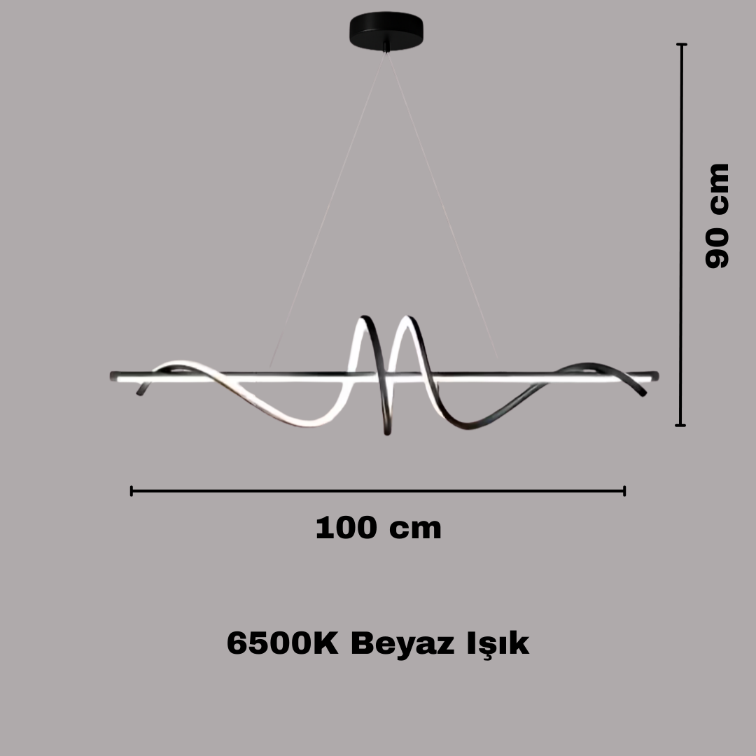 Galaksi Siyah Sarkıt Ultra Beyaz Ledli Avize