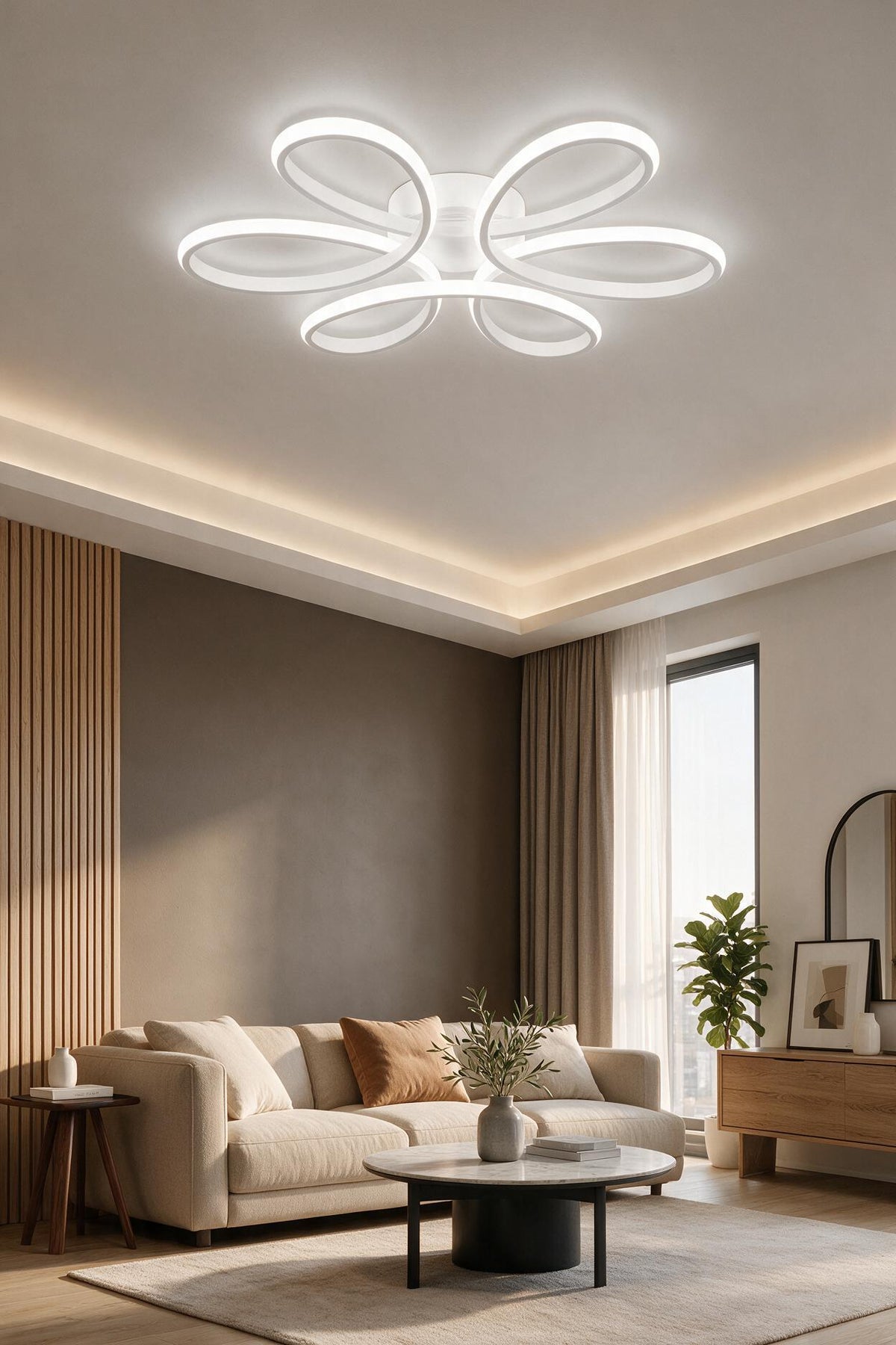 Linup Modern Beyaz Plafonyer Tavana Sıfır Beyaz Işık Salon Mutfak Yatak Odası Led Avize