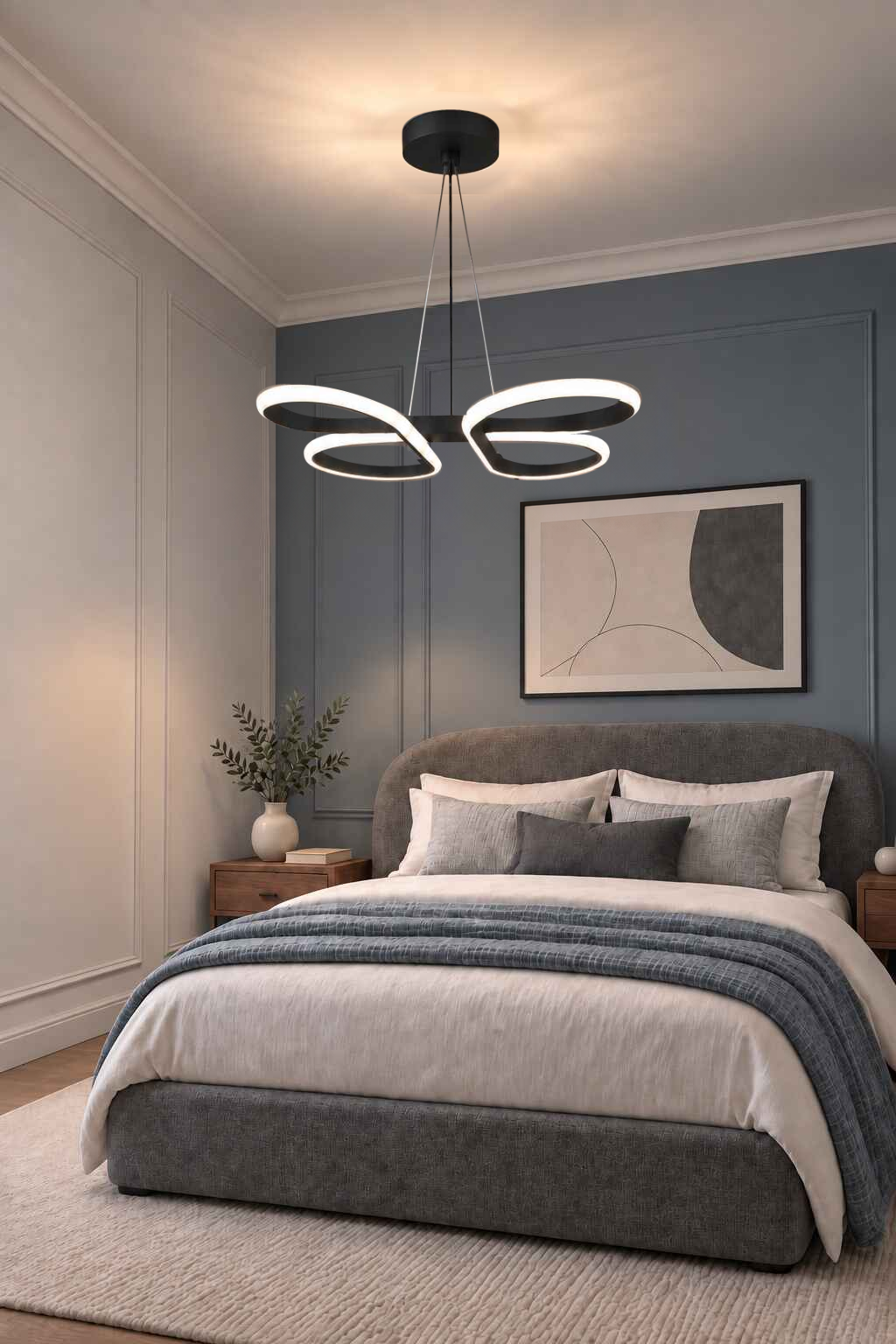 Papillon Siyah 3 Renk Ledli Sarkık Ledli Avize Modern Led Avize