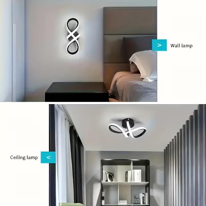 Sahra Modern Siyah Dekoratif Plafonyer Beyaz Ledli Avize