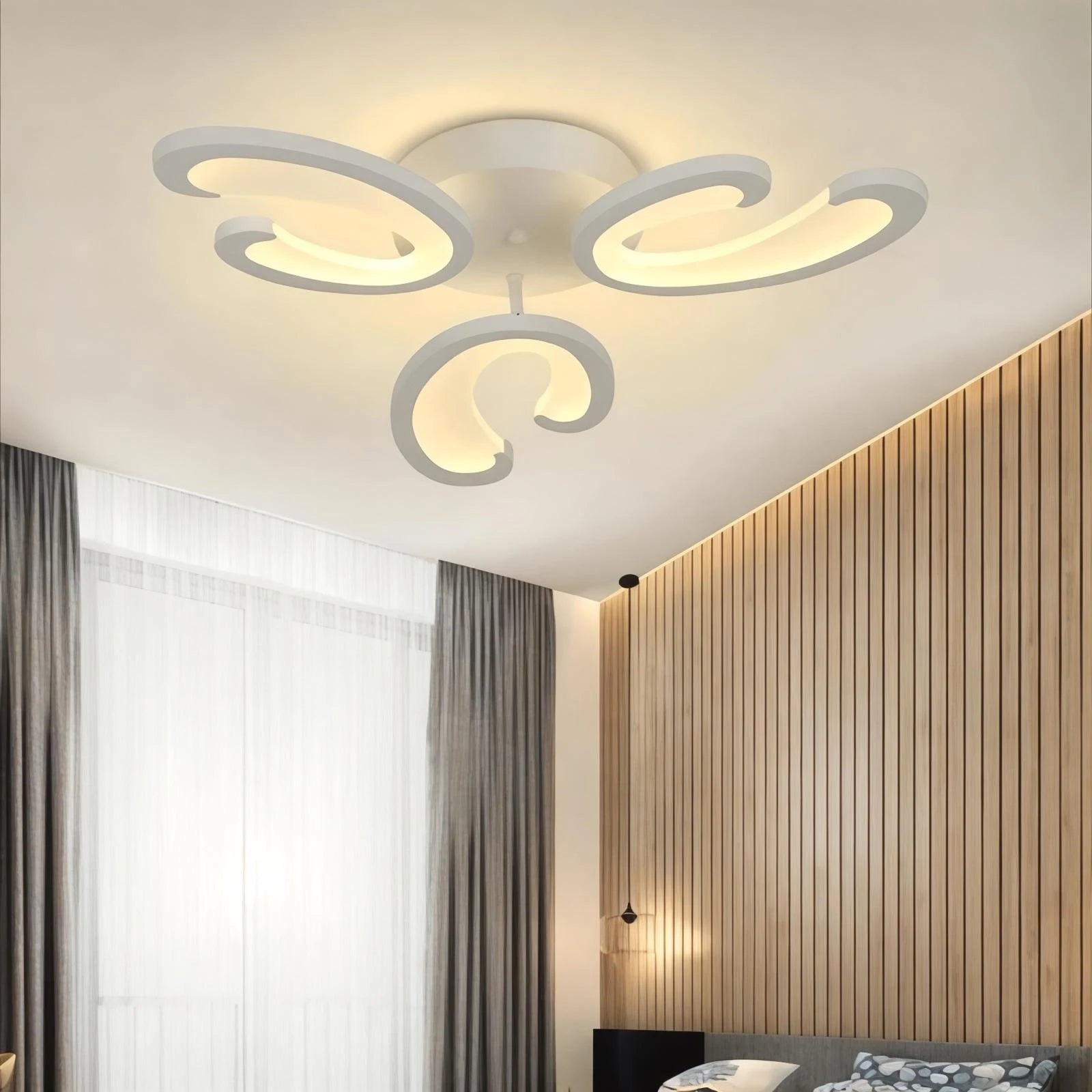 MS30005-3 Modern 3 Renk Ledli Plafonyer Beyaz Lüks 3'Lü Ledli Avize