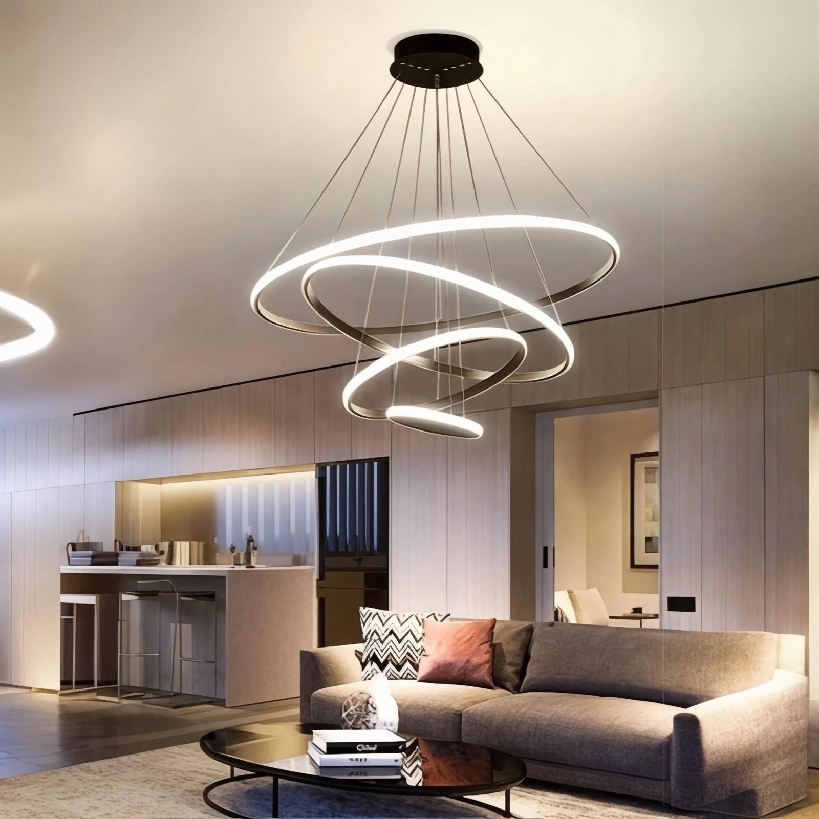 Albert Siyah 4'lü Yeni Ultra Süper Beyaz Ledli Avize