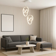 Trend 2'Li Beyaz Sarkık Power Beyaz Ledli Avize Modern Led Avize