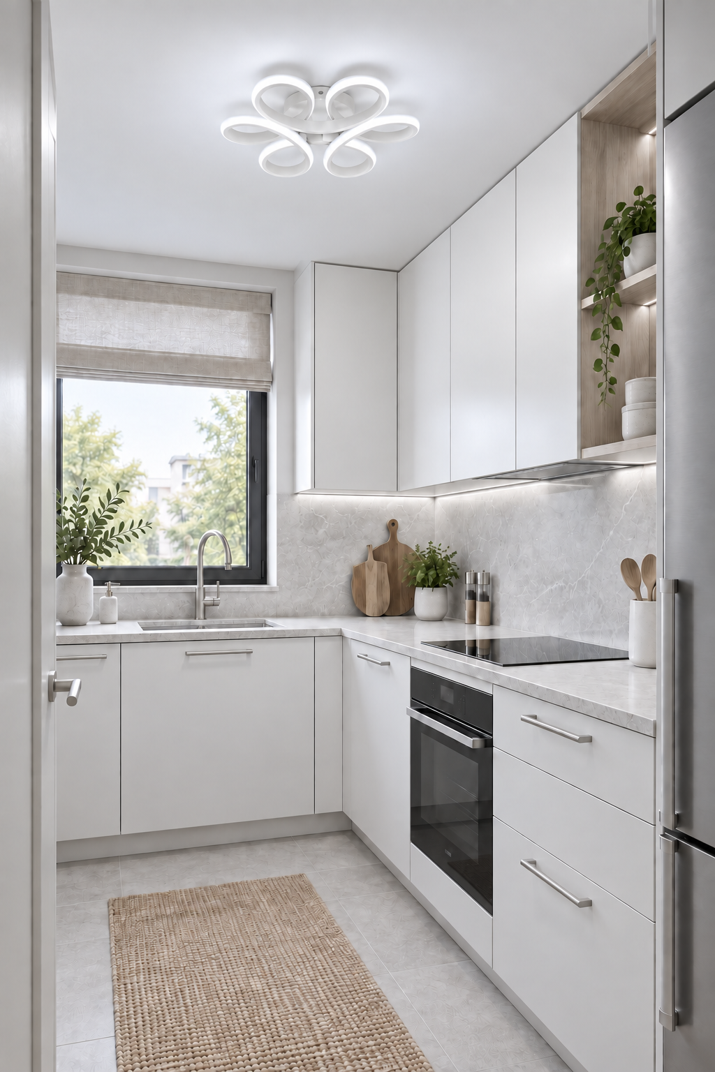 Style Beyaz Plafonyer Ultra Süper Beyaz Ledli Avize