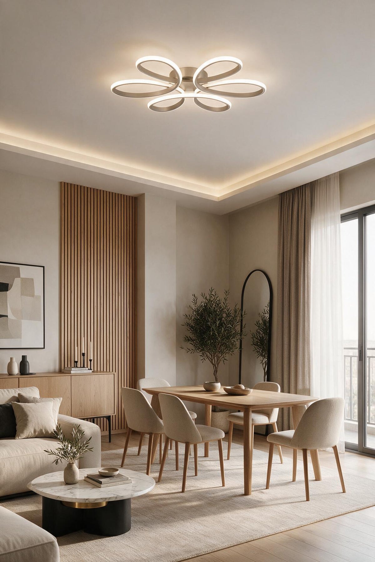 Linup Modern Gri Plafonyer Tavana Sıfır Beyaz Işık Salon Mutfak Yatak Odası Led Avize
