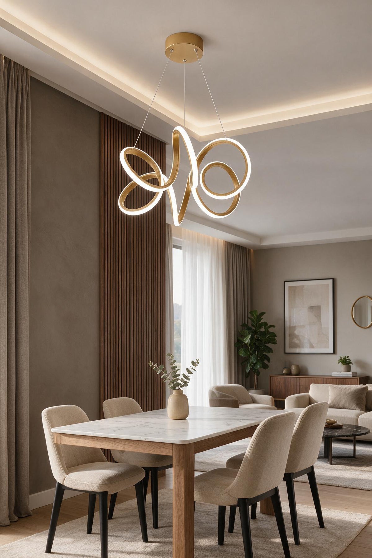 Endiy Eskitme Modern Sarkıt Led Avize Salon Mutfak Oda Hol Ledli Avize Beyaz Işık