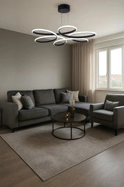 Lupin Siyah Sarkık  Power Beyaz Ledli Avize Modern Led Avize-Çap 60 cm
