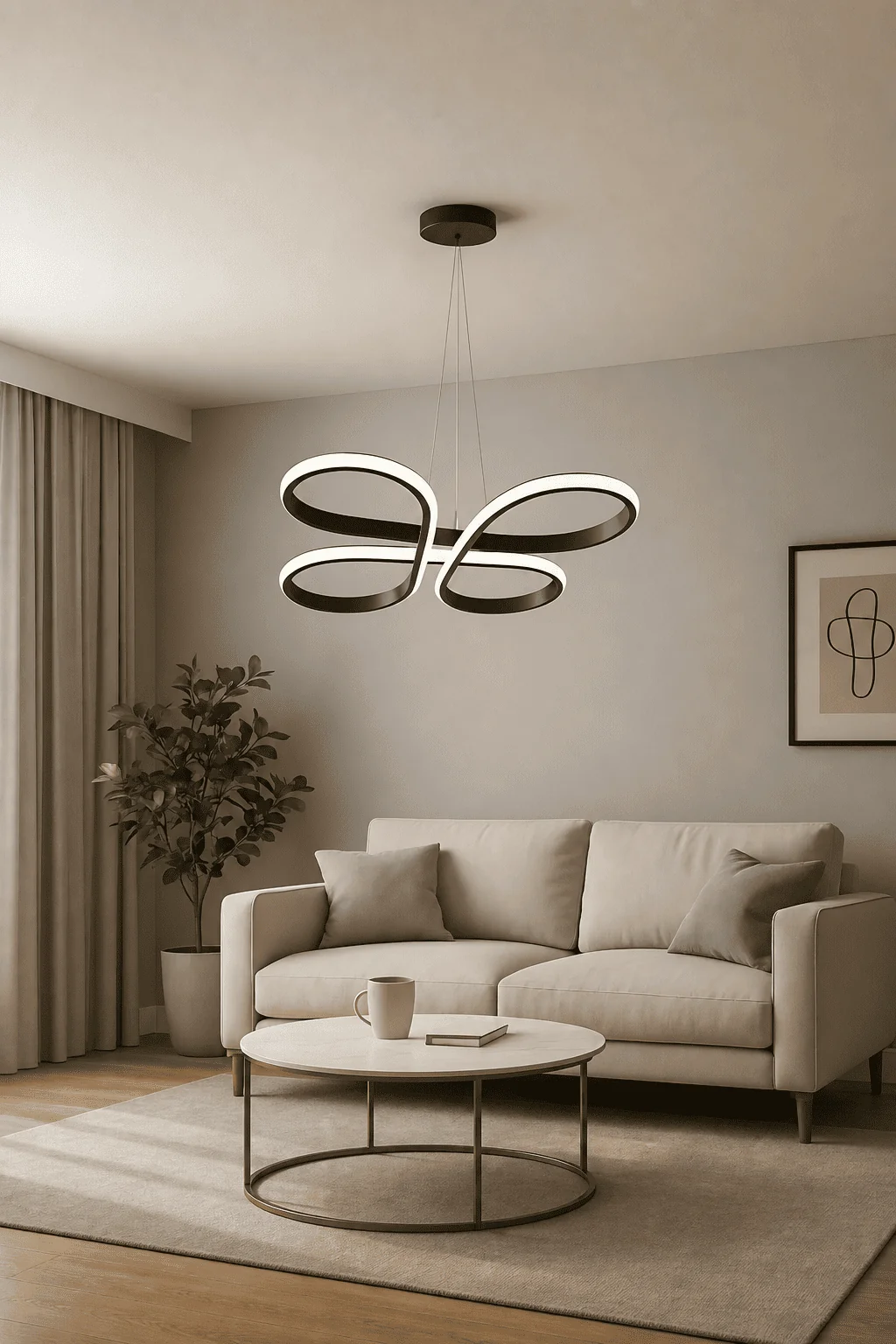 Bohem Siyah Beyaz Ledli Sarkıt Modern Led Avize