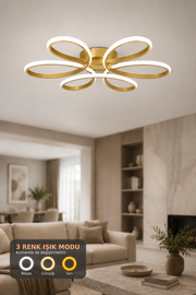 Alya Eskitme 3 Renk 60 cm Plafonyer Led Avize