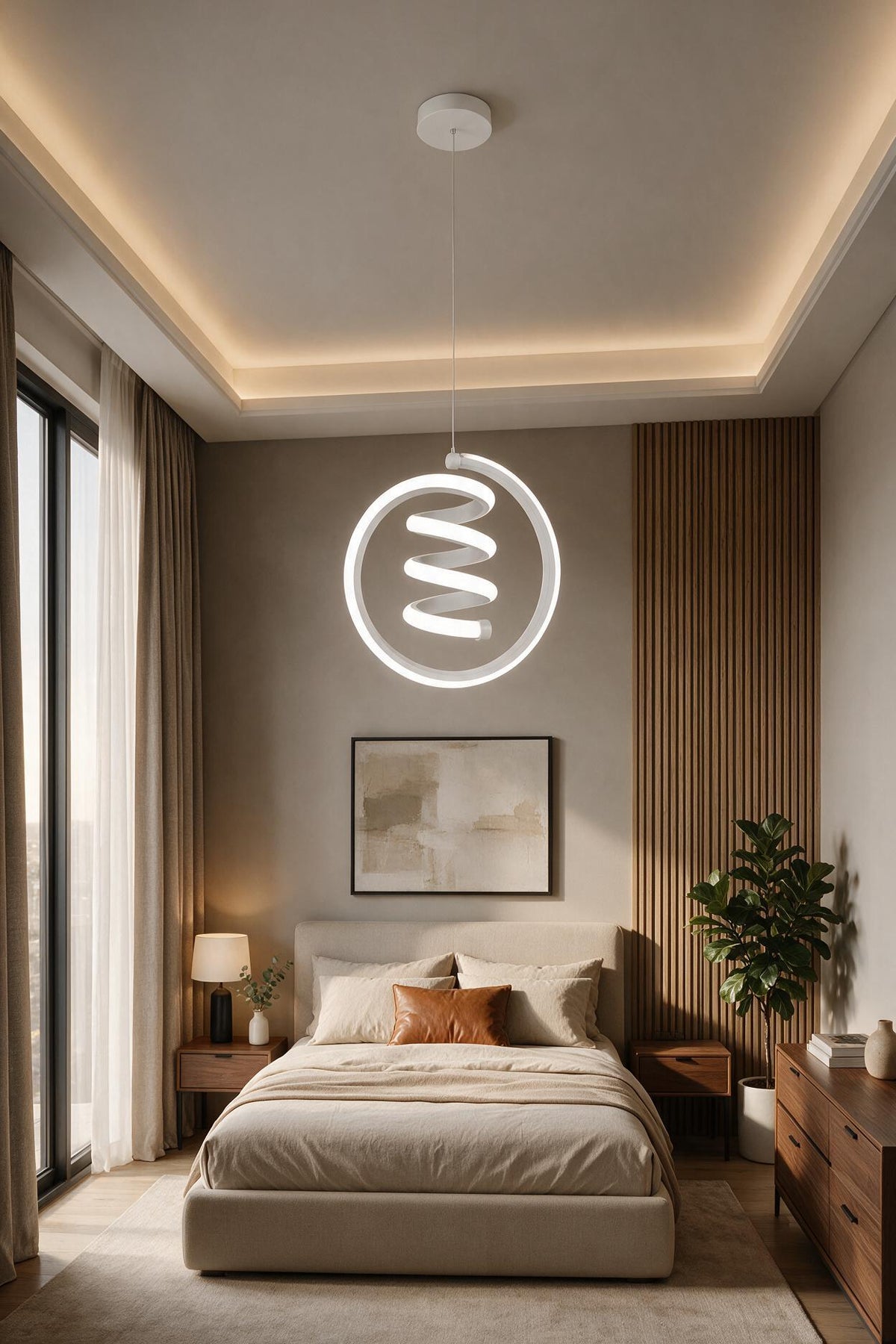Venita Beyaz Tekli Sarkıt Led Beyaz Işık Ultra Ledli Salon Mutfak Oda Hol Ledli Avize
