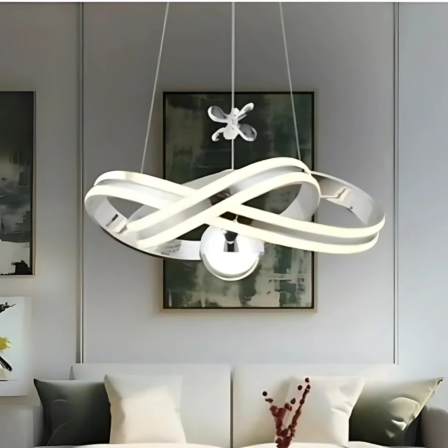 Duru Krom 3 Renk Ledli Modern Özel Tasarım Sarkıt Led Avize