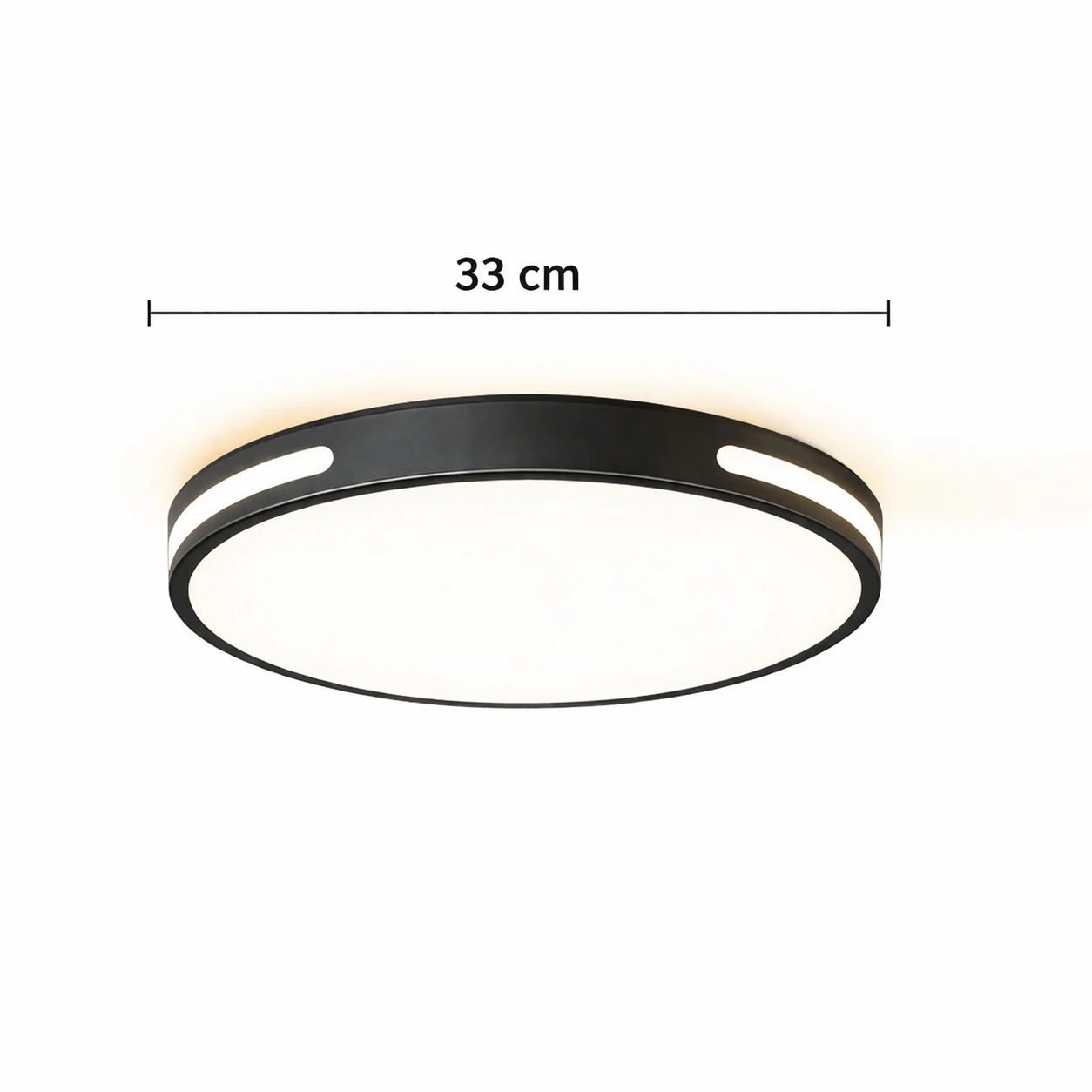 Vista Modern Siyah 33'Lük Yuvarlak Uzaktan Kumandalı Dimmerli 3 Renk Ledli Plafonyer Ledli Avize Çap 33 cm