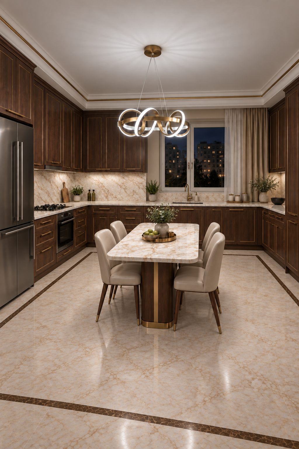 Flora Gold 3 Renk Ledli Modern Özel Tasarım Sarkıt Led Avize