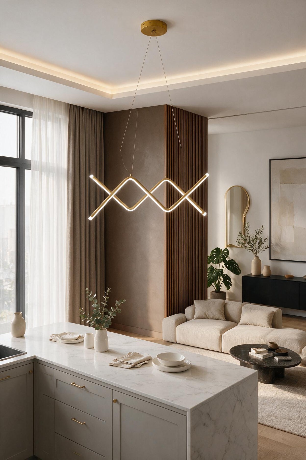 Raha Eskitme Modern Sarkıt Günışığı Ledli Avize