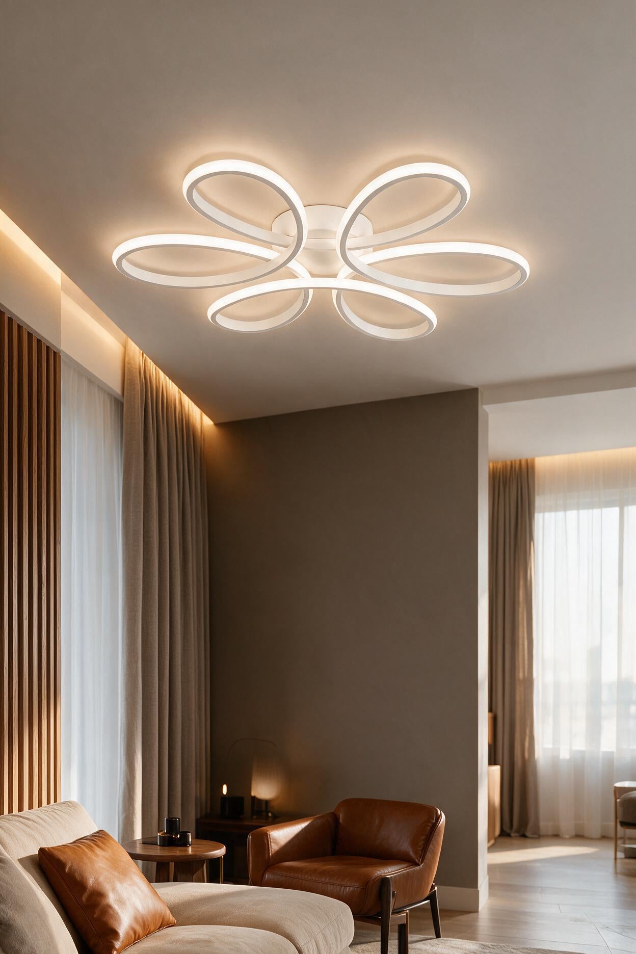 Nipul Beyaz Modern Plafonyer Beyaz Ledli Avize