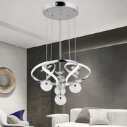 Elit Krom 3 Renk Ledli Modern Özel Tasarım Sarkıt Ledli Avize Salon Avizesi Led Avize
