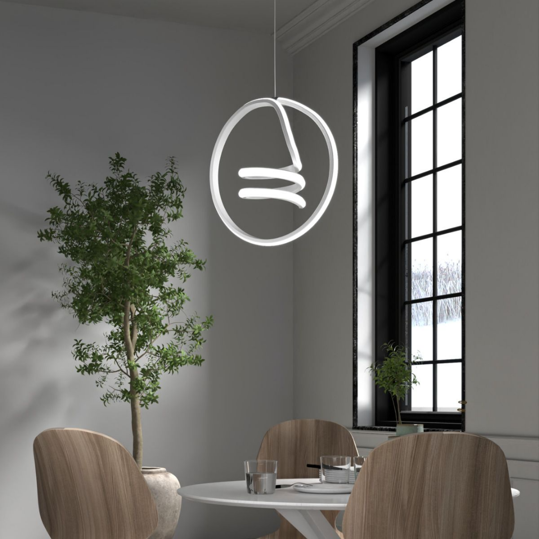 Venita Beyaz Tekli Sarkıt Led Günışığı Ultra Ledli Salon Mutfak Oda Hol Ledli Avize