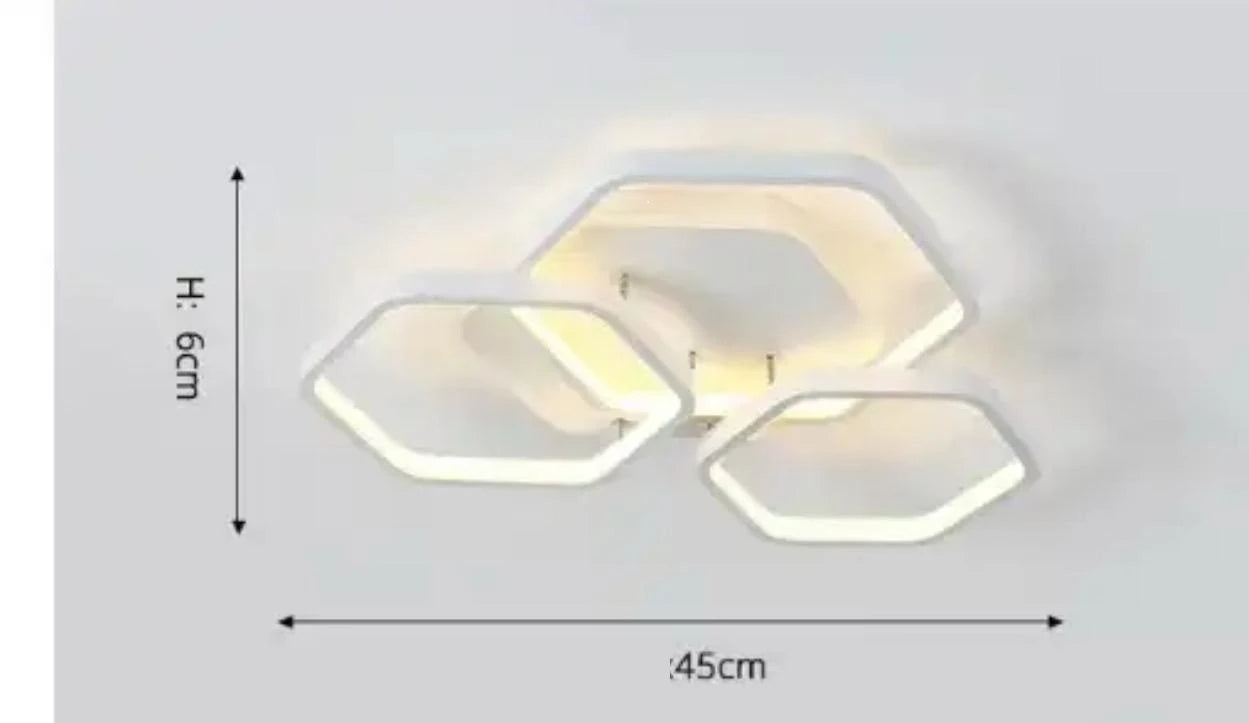 Cross Mimari Tasarım 3'Lü 3 Renk Ledli Plafonyer Modern Ledli Avize Led Avize