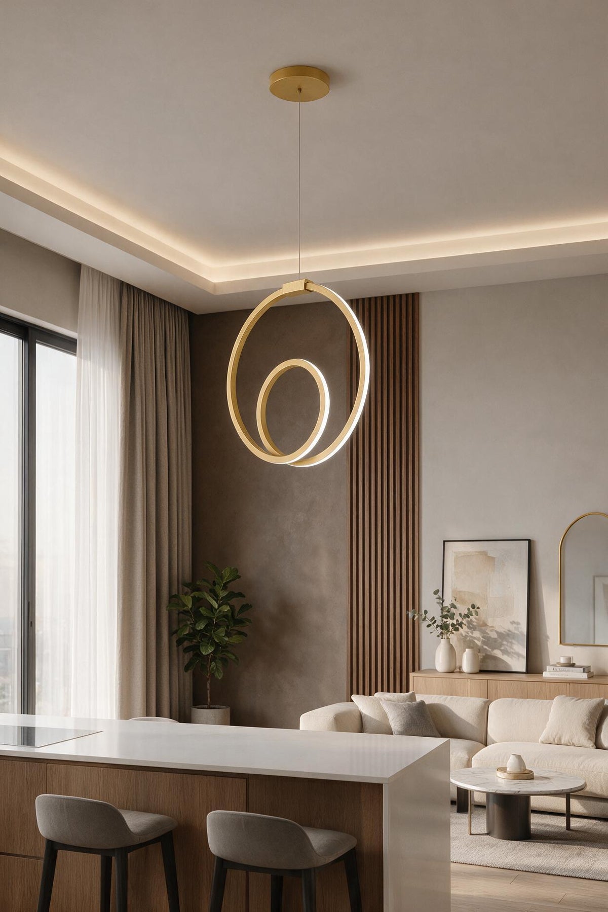 Orjin Eskitme Tekli Sarkıt Led Beyaz Işık Ultra Ledli Salon Mutfak Oda Hol Ledli Avize