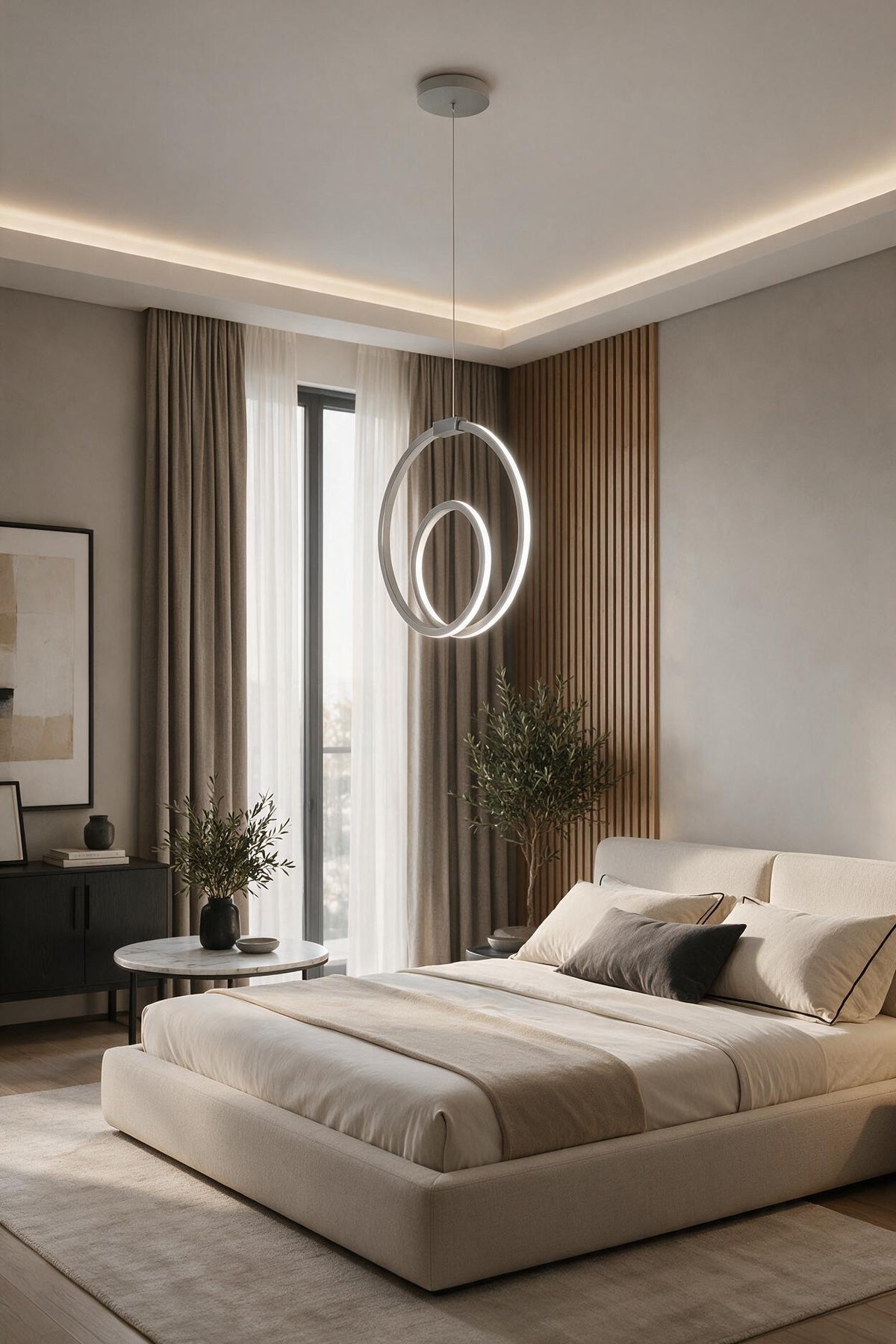 Orjin Gri Tekli Sarkıt Led Günışığı Ultra Ledli Salon Mutfak Oda Hol Ledli Avize