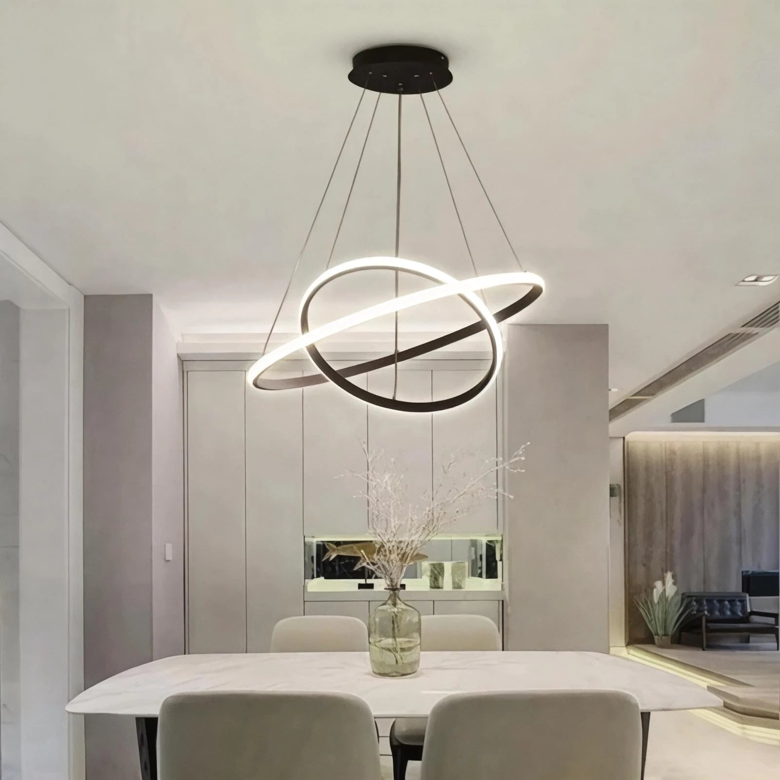 Albert 2'li Siyah Beyaz Ledli Avize