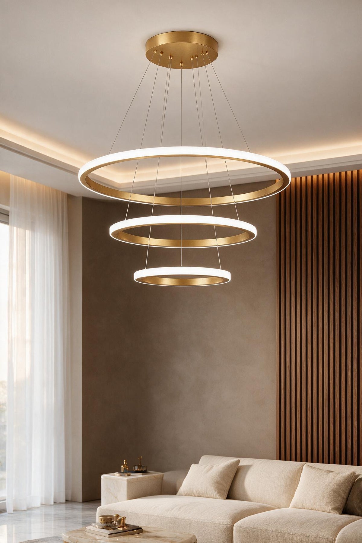 Robin 3'lü Eskitme Beyaz Ledli Modern Avize