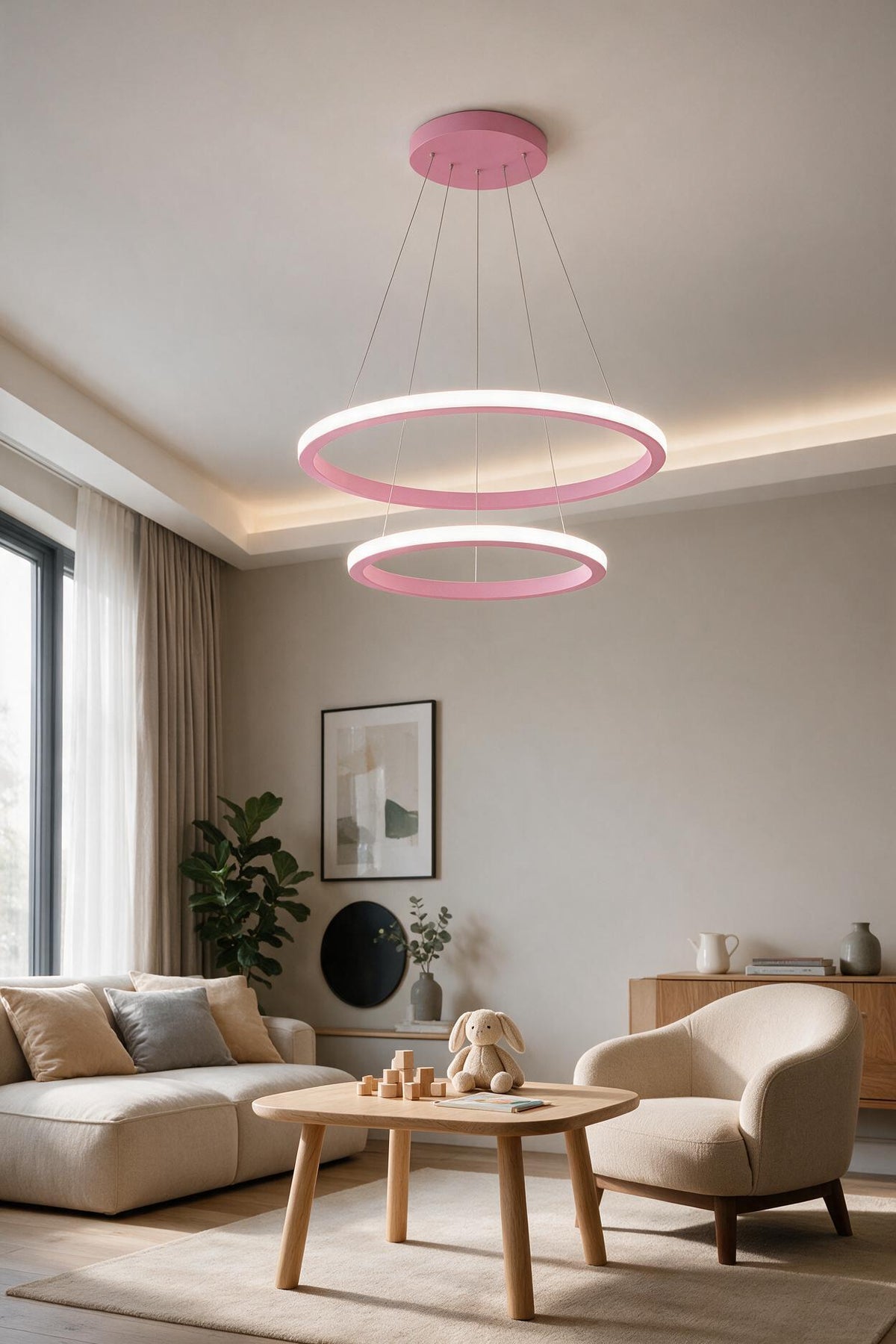 Robin 2 'li Pembe Sarkıt Günışığı Ledli Modern Led Avize