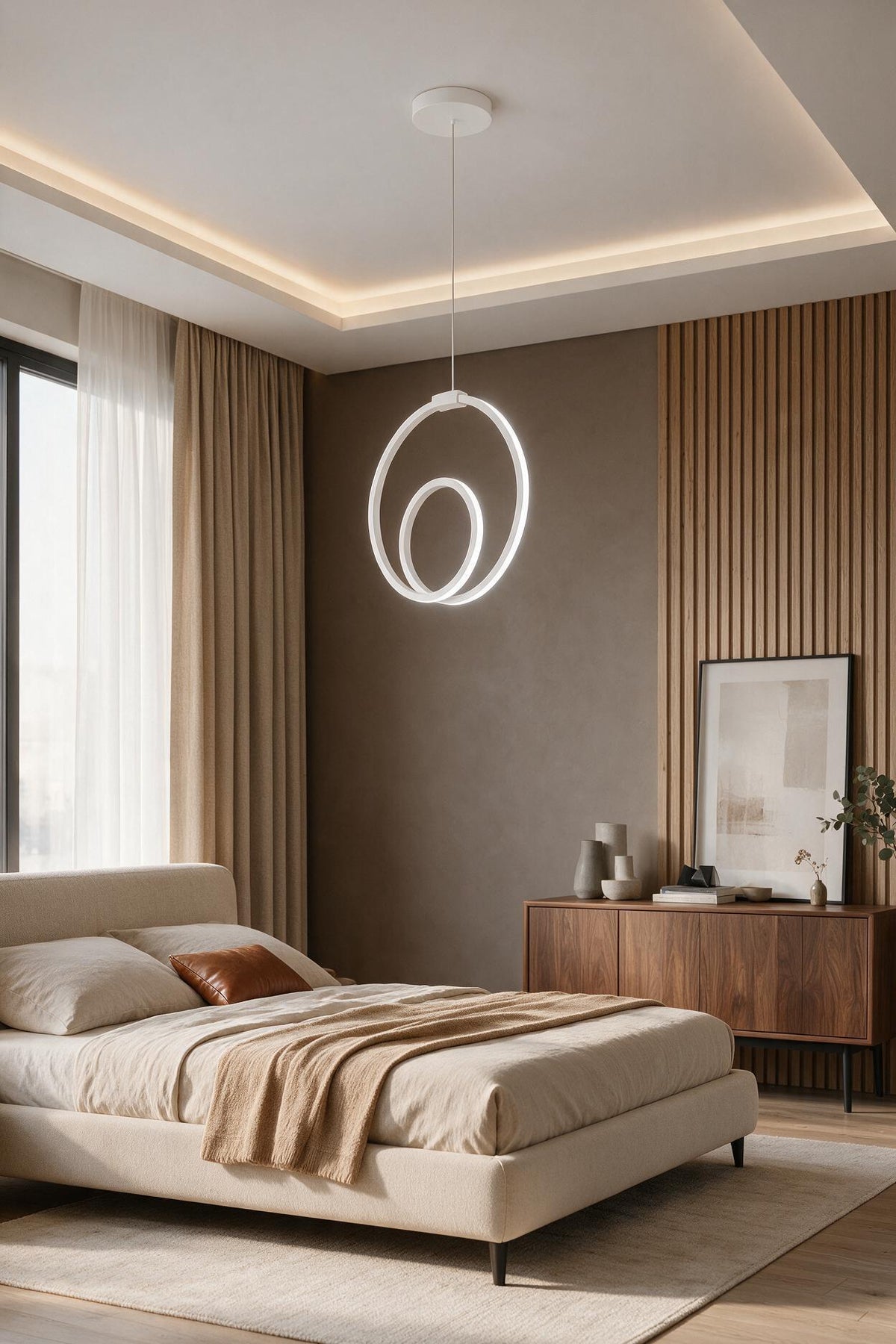 Orjin Beyaz Tekli Sarkıt Led Beyaz Işık Ultra Ledli Salon Mutfak Oda Hol Ledli Avize