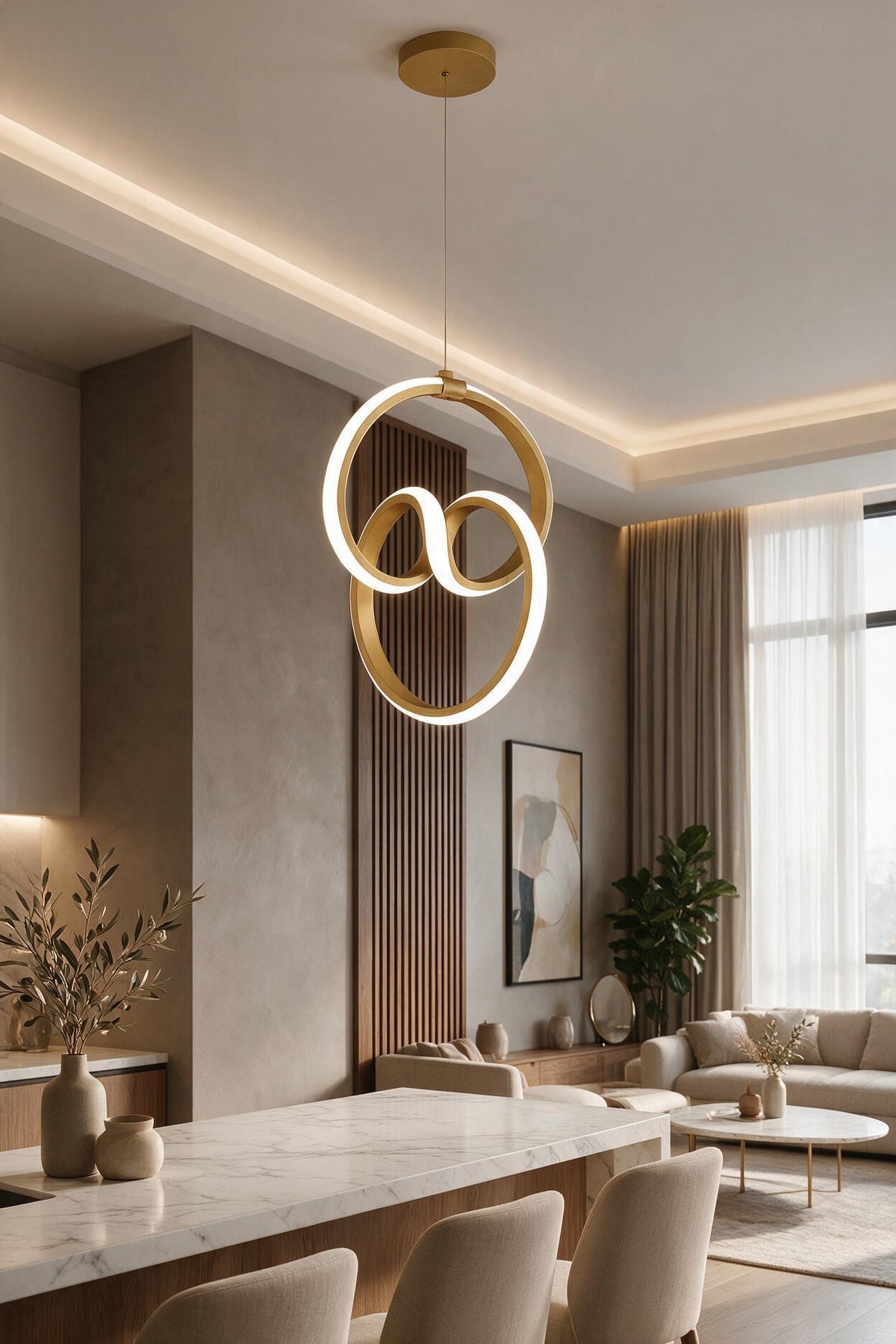 Emily Eskitme Tekli Sarkıt Led Beyaz Işık Ultra Ledli Salon Mutfak Oda Hol Ledli Avize