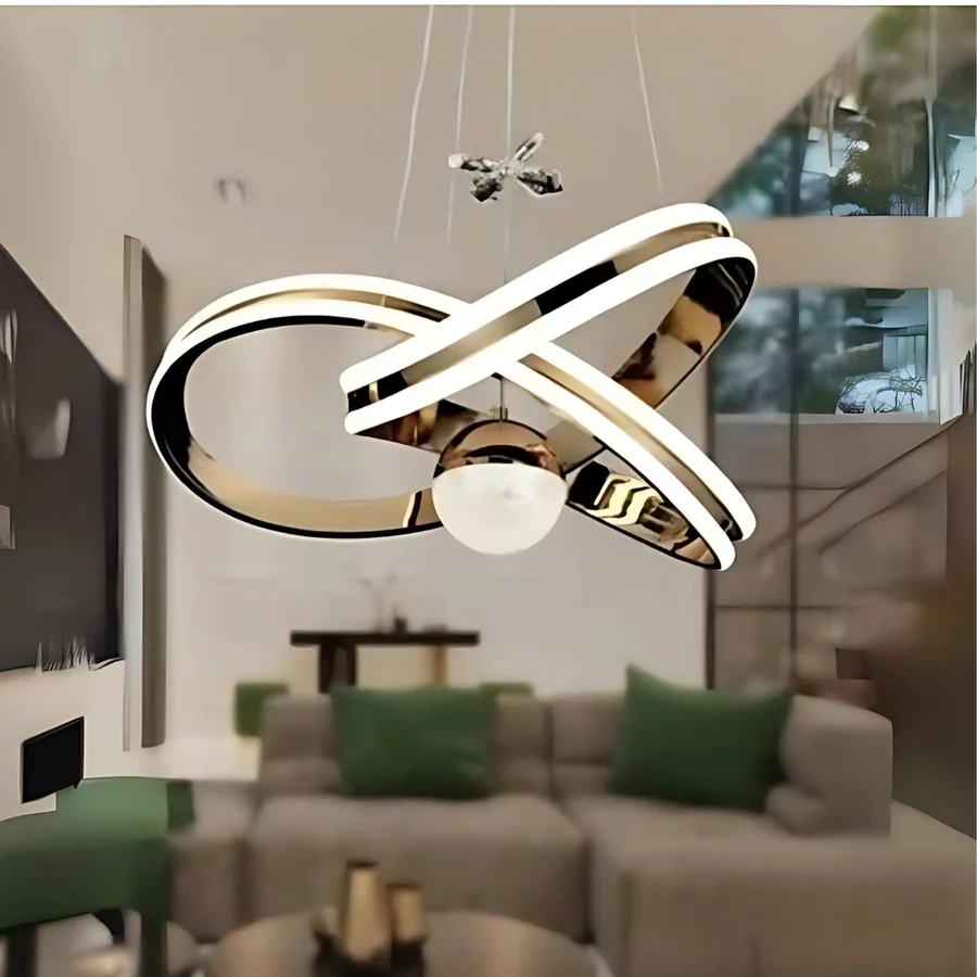 Duru Gold 3 Renk Ledli Modern Özel Tasarım Sarkıt Led Avize