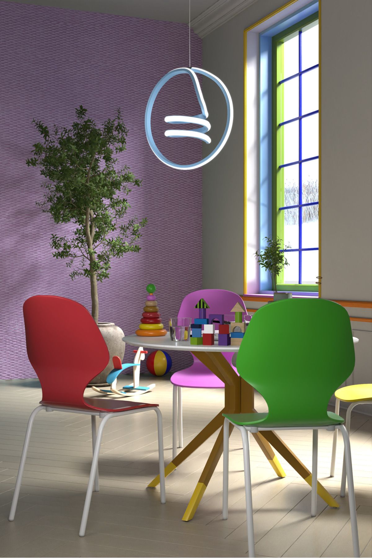 Venita Mavi Tekli Sarkıt Led Günışığı Ultra Ledli Salon Mutfak Oda Hol Ledli Avize