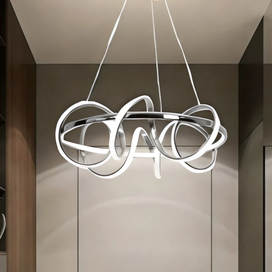 Flora Krom 3 Renk Ledli Modern Özel Tasarım Sarkıt Led Avize