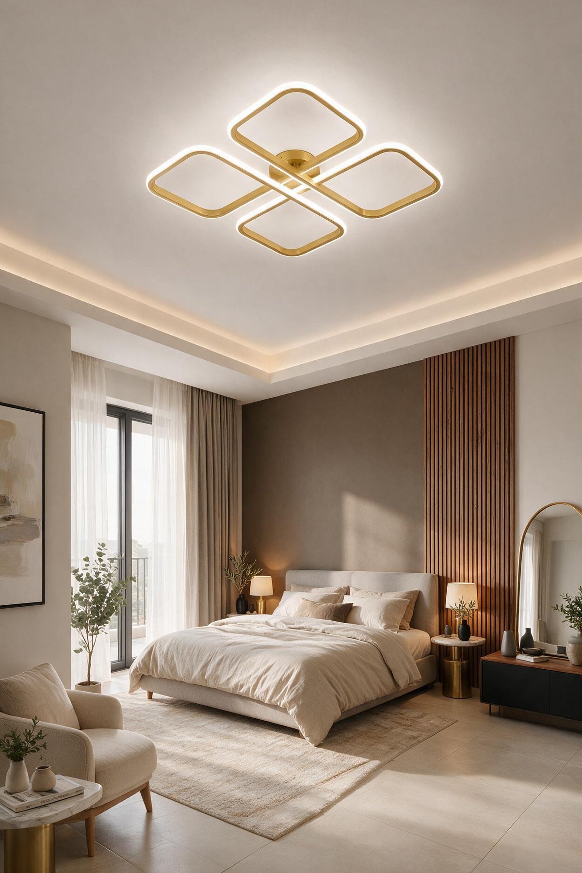 Novem Eskitme Plafonyer Kumandalı Ultra Süper 3 Renk Işık Ledli Avize