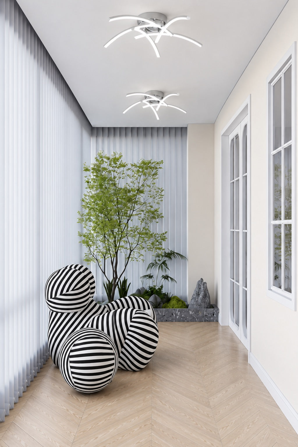Hira Gri Modern Ultra Power Beyaz Ledli Plafonyer Led Avize
