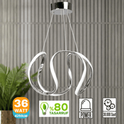 Luxury Krom Gri Modern Özel Tasarım Beyaz Işık Sarkıt Led Avize