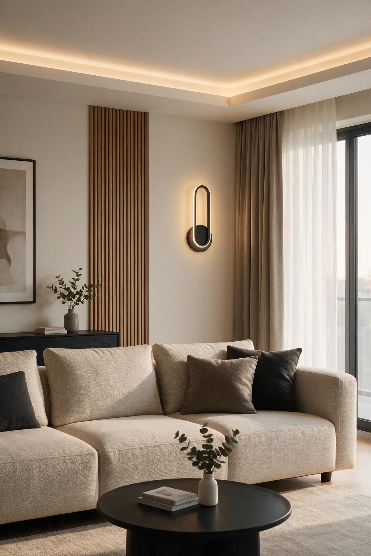 Hermes Siyah Mimari Tasarım Dekoratif Beyaz Ledli Aplik-6500 K Beyaz Ledli