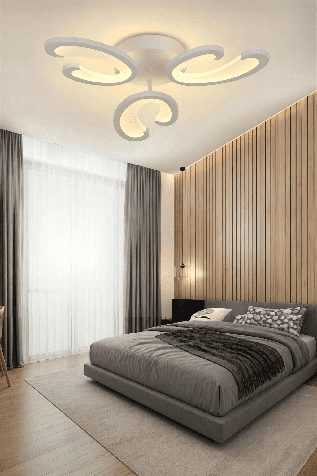 MS30005-3 Modern 3 Renk Ledli Plafonyer Beyaz Lüks 3'Lü Ledli Avize