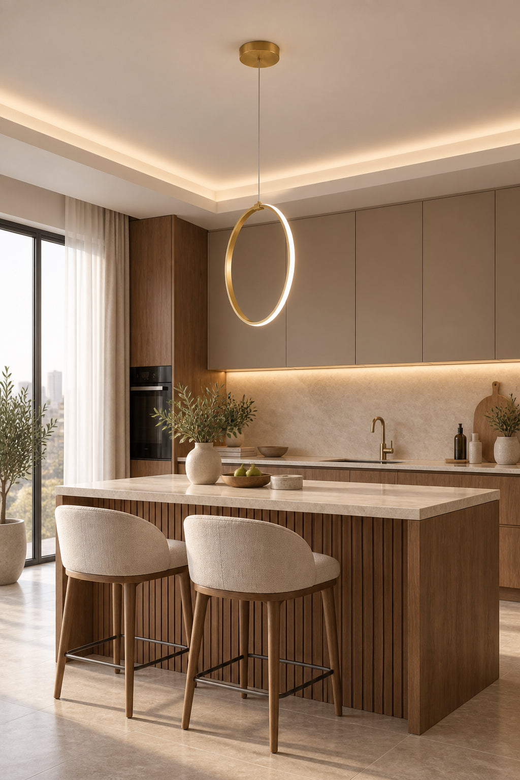 Rings Eskitme Tekli Sarkıt Led Günışığı Ultra Ledli Salon Mutfak Oda Hol Ledli Avize